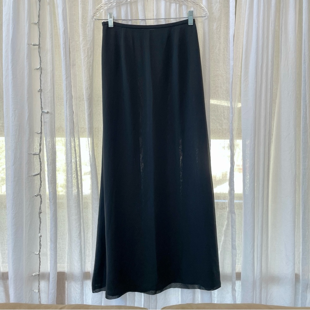 100% Silk Vintage Banana Republic Black Maxi Skirt